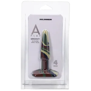 A-play Groovy 4 In. Silicone Anal Plug Camouflage