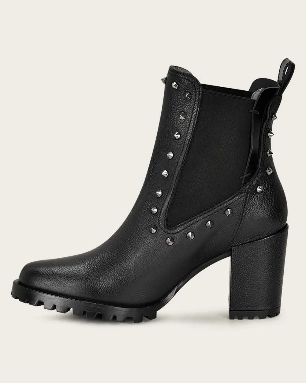 Ankle black bootie with spike studs