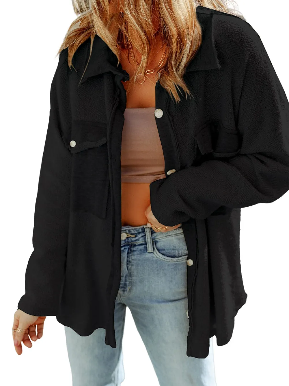 Black Open Front Jacket