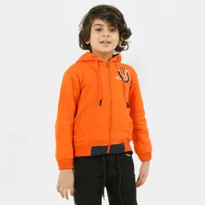 Boys Hooded Knitted Jacket Renounce - ORANGE