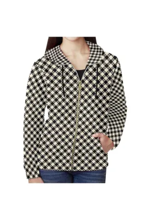 Circles in Squares All Over Print Full Zip Hoodie for Women (Model H14)