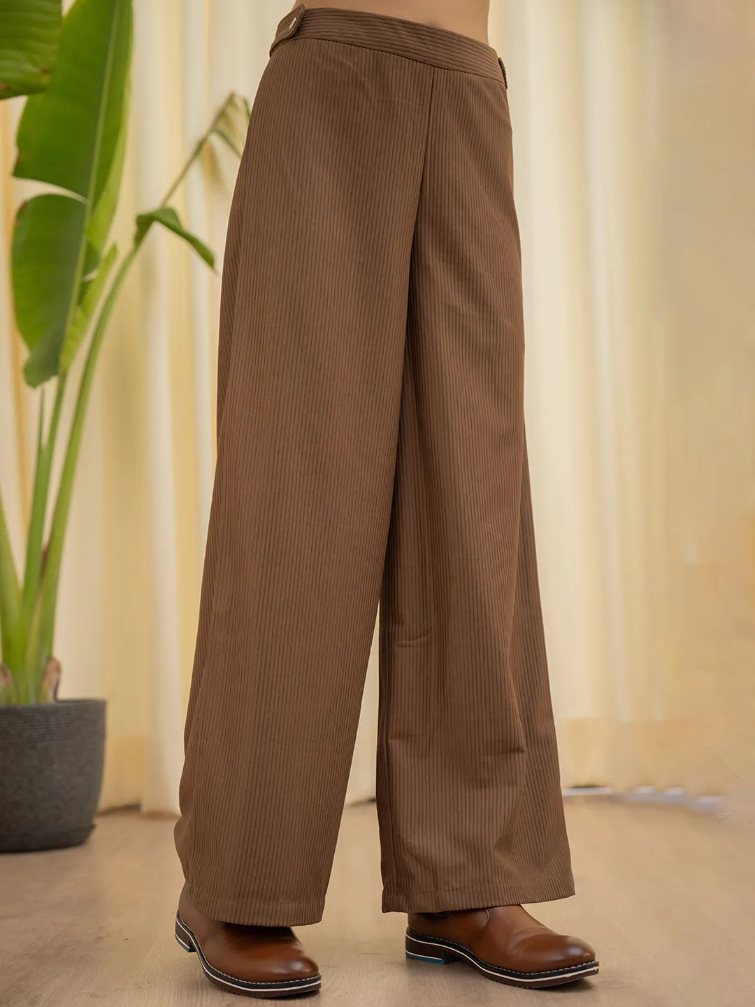 Corduroy Brown High Waist Pants