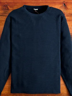 Cotton Longsleeve Thermal Knit in Dark Navy