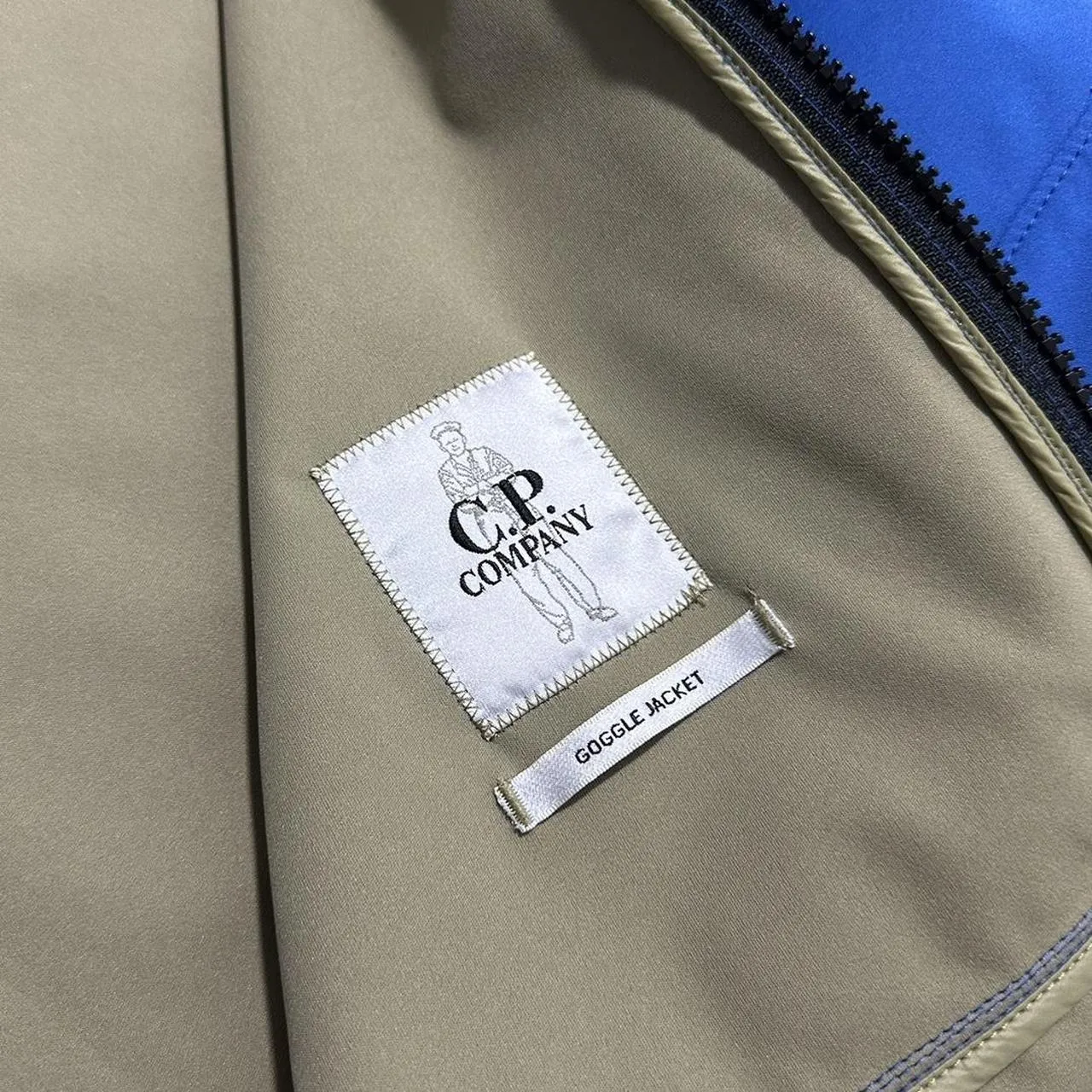 CP Company Blue Soft Shell Goggle Jacket