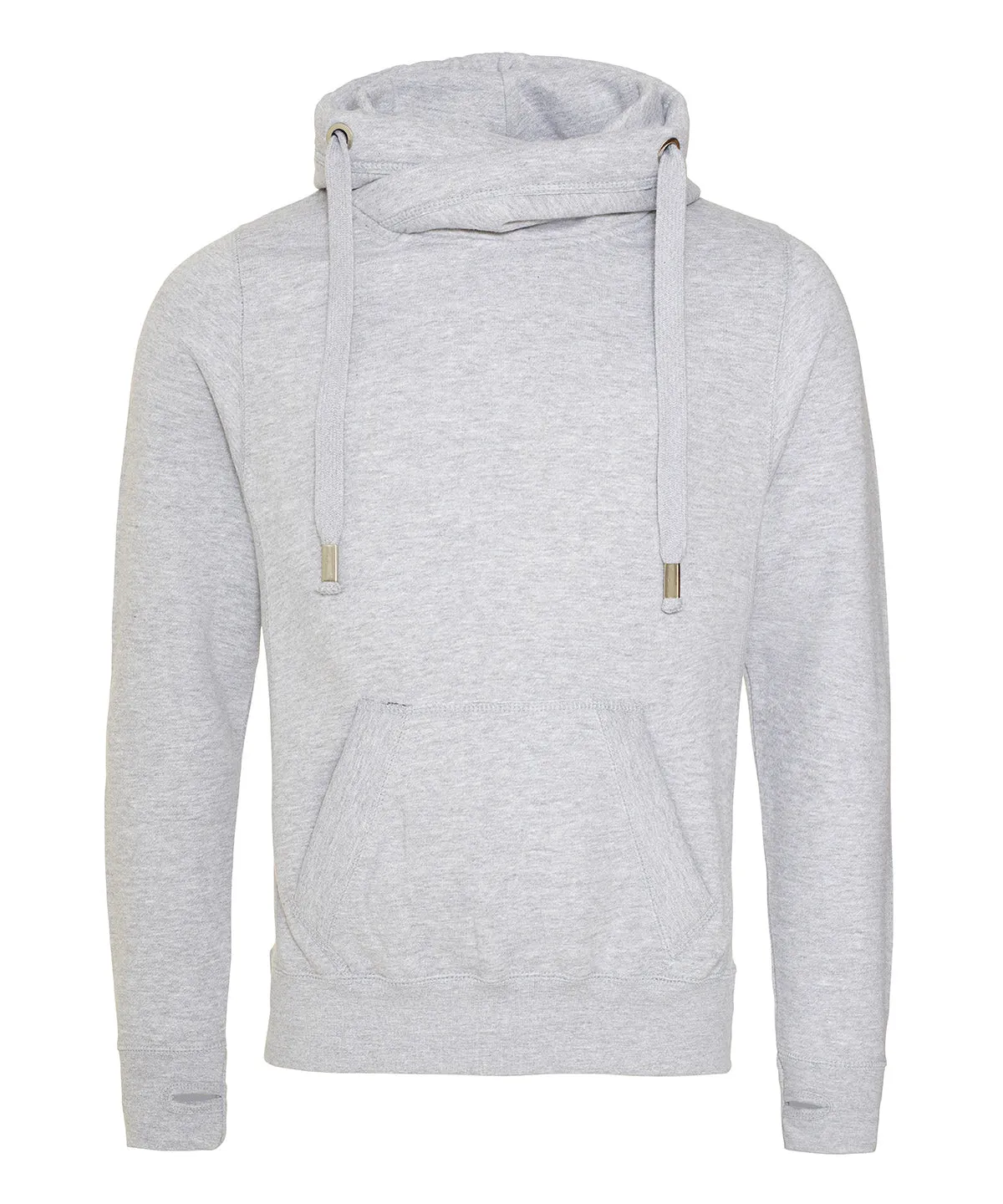 Cross neck hoodie | Heather Grey