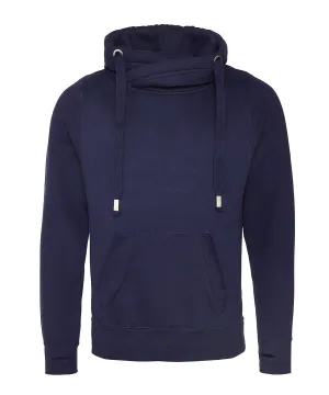 Cross neck hoodie | Oxford Navy