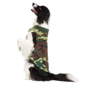 Duluth Double Fleece Pullover Dog Sweater - Camo/Hunter Green