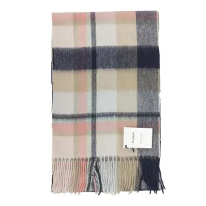 Edinburgh 100% Lambswool Tartan Scarf Myriad Check - Aqua/Navy/Bordeaux