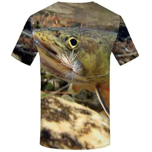 Fish T-shirt Men Ocean Shirt Print Tropical T-shirts 3d Animal T shirts Funny Fishinger T-shirts Graphic Short Sleeve summer