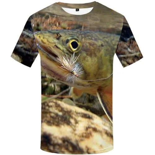 Fish T-shirt Men Ocean Shirt Print Tropical T-shirts 3d Animal T shirts Funny Fishinger T-shirts Graphic Short Sleeve summer