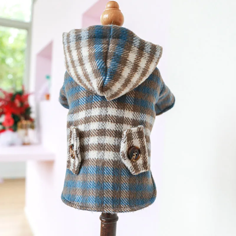 flannel hooded coat - blue/grey xs left!