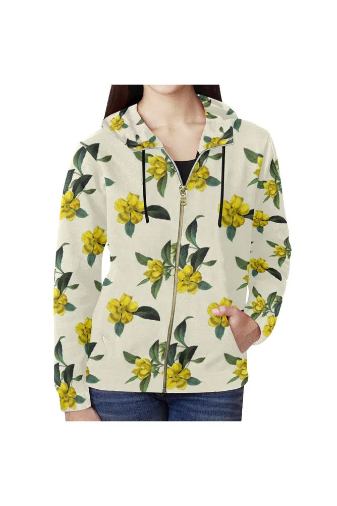 Golden Guinea All Over Print Full Zip Hoodie for Women (Model H14)