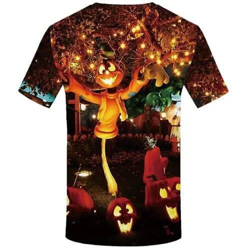 Halloween T shirts Men Pumpkin Shirt Print Lantern T shirts Funny Tree Tshirts Cool Harajuku T-shirts Graphic Short Sleeve