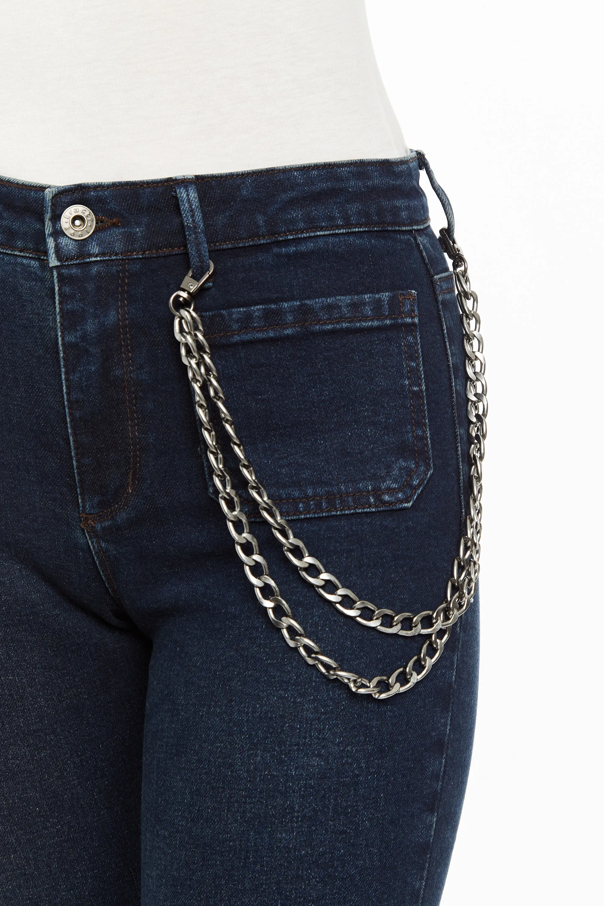 High Rise Flare With Removable Chain