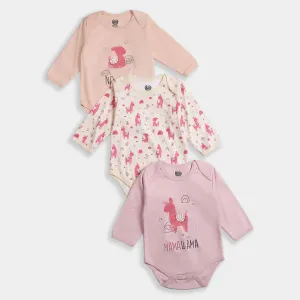 Infant Girls Romper 3Pc Llama-Mix.