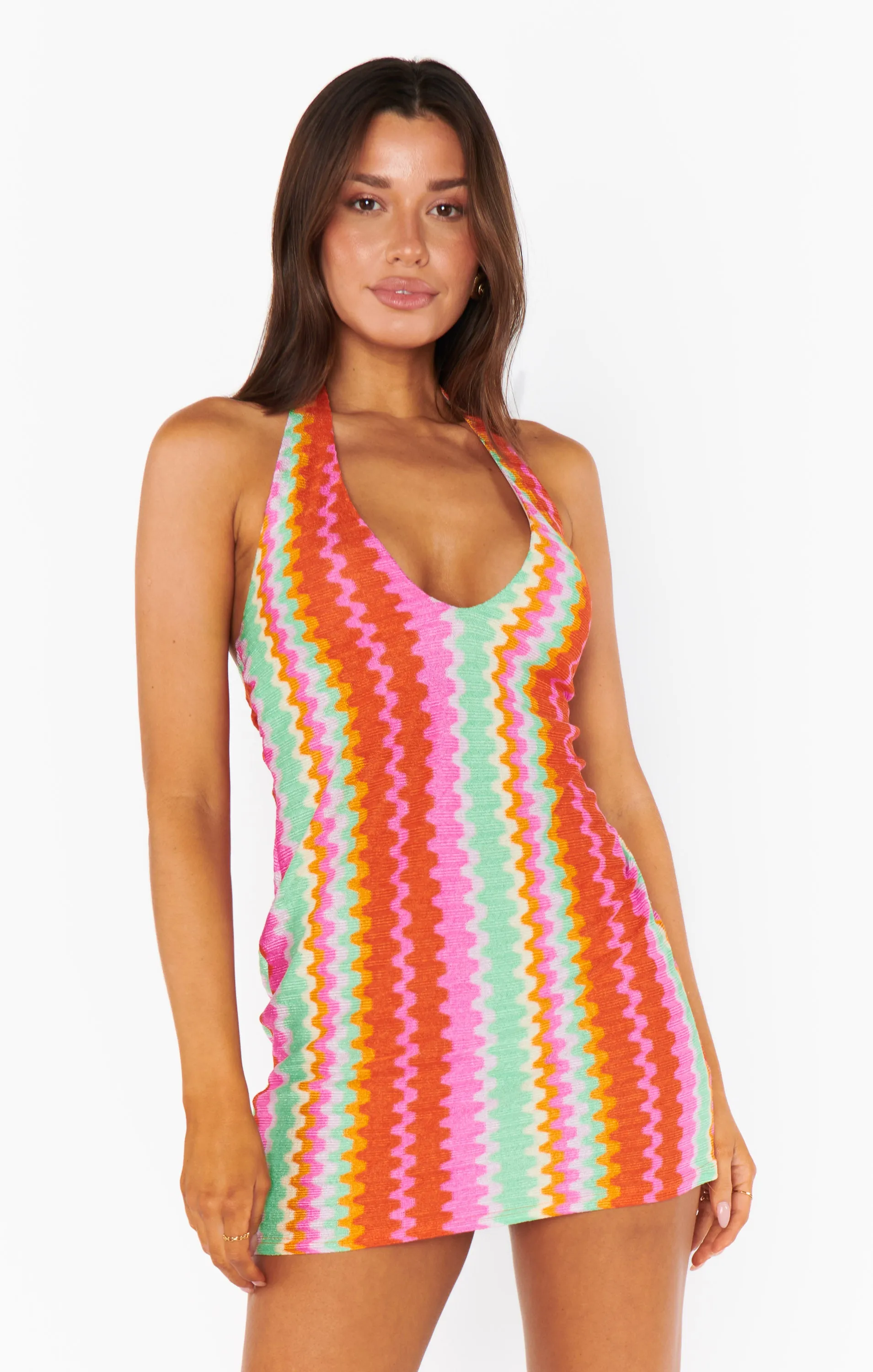 Kate Halter Mini Dress ~ Cabo Groovy Knit