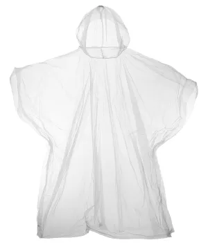 Kids emergency hooded plastic poncho | Clear