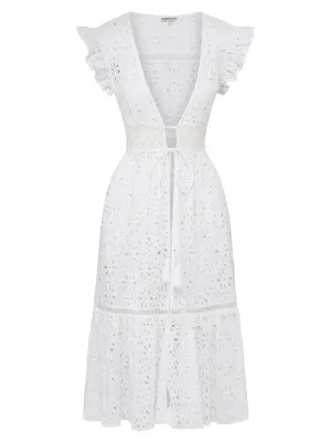 Lauren Coverup Dress Seaside Eyelet Fresh White