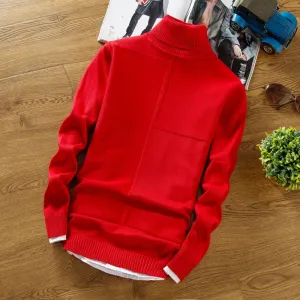 Men Turtleneck Slim Fit Knit Sweater