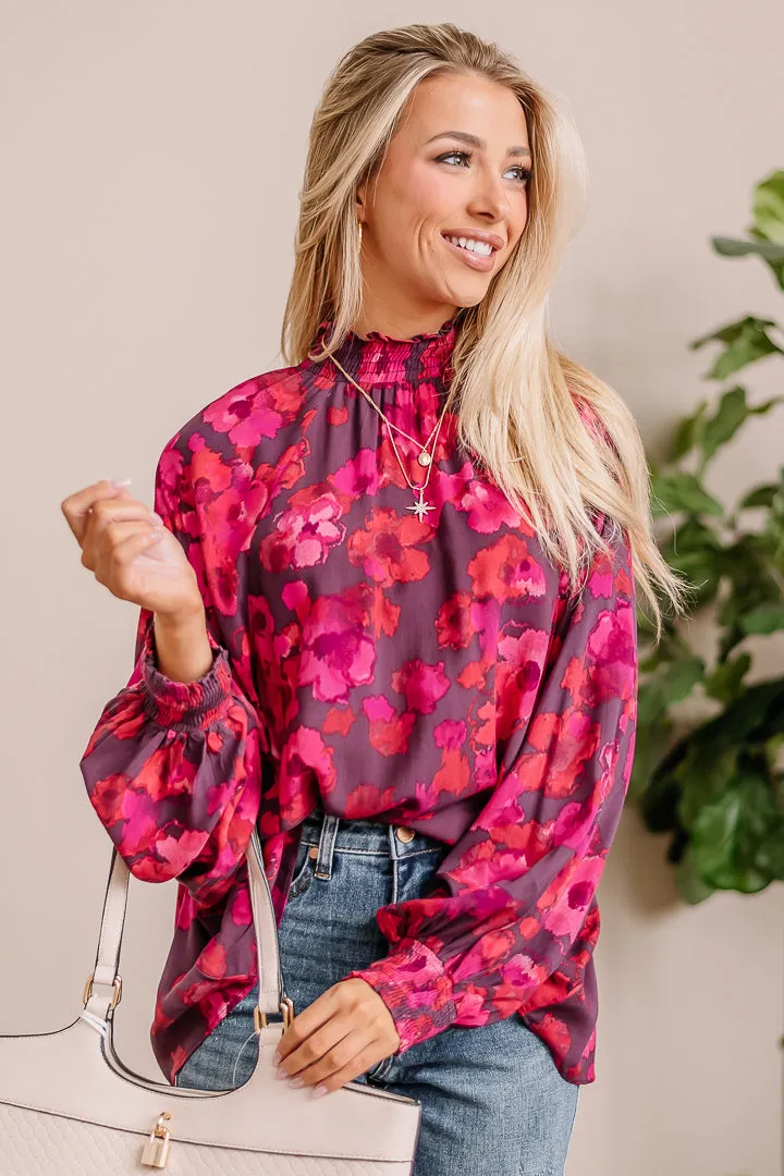 Mirabelle Mock Neck Floral Top