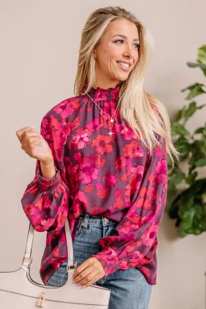 Mirabelle Mock Neck Floral Top