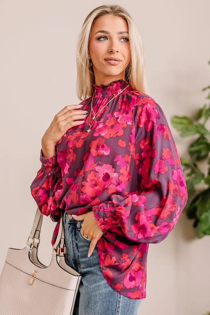 Mirabelle Mock Neck Floral Top