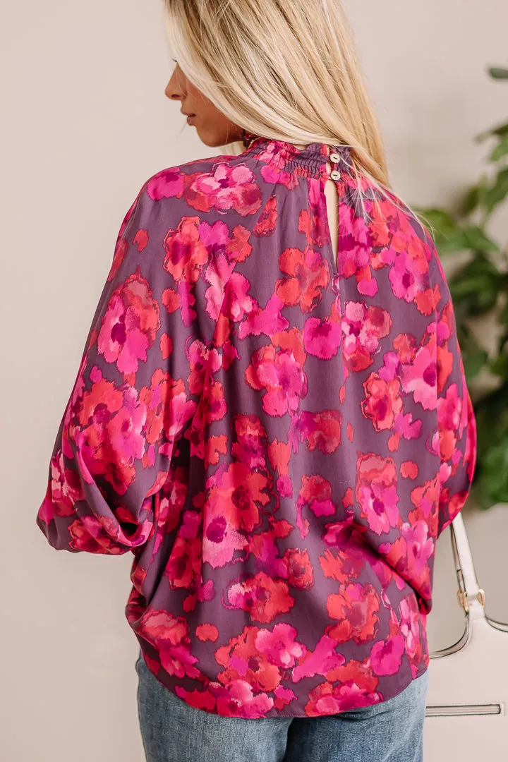 Mirabelle Mock Neck Floral Top