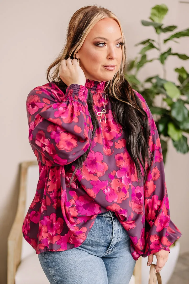 Mirabelle Mock Neck Floral Top