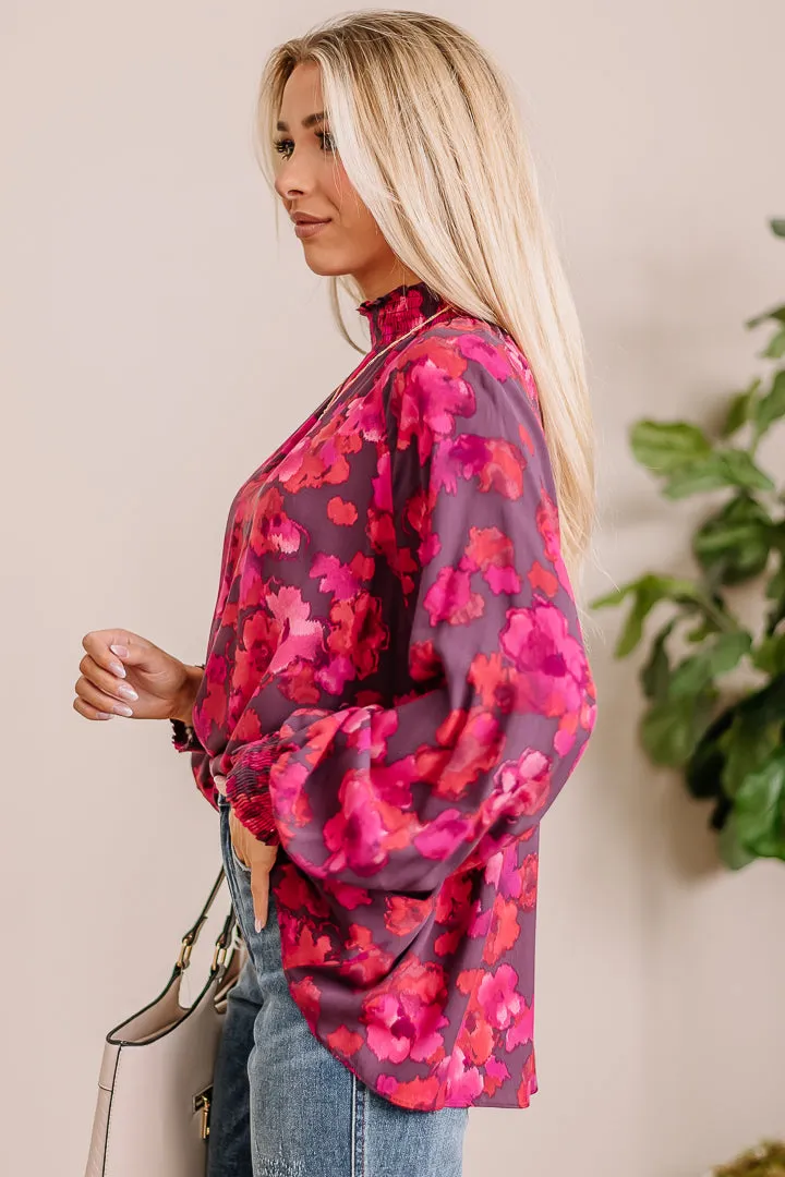 Mirabelle Mock Neck Floral Top