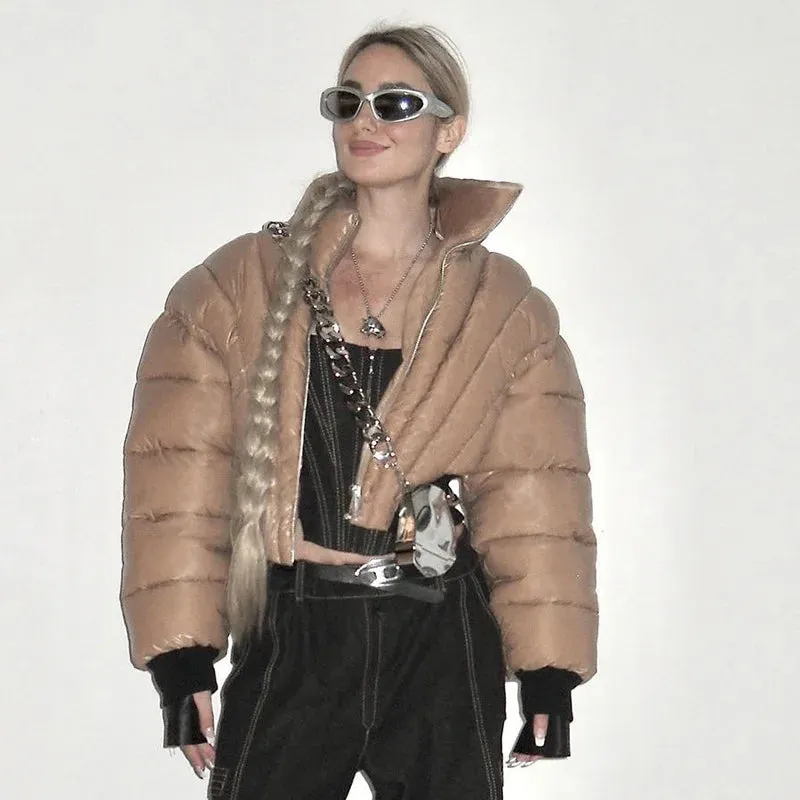 Nida Street Punk Broad Shoulder Puffer Jackets