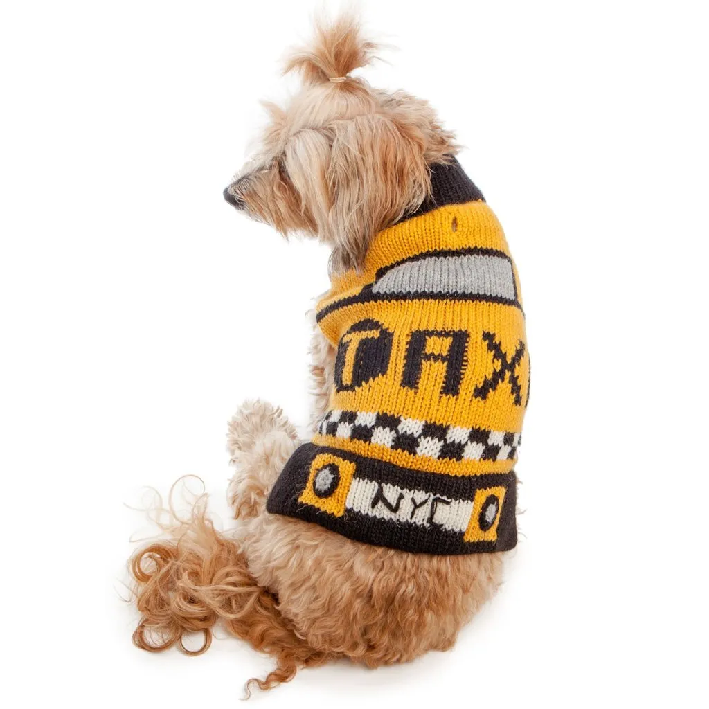 NYC Taxi Handknit Dog Sweater (Dog & Co. Exclusive)