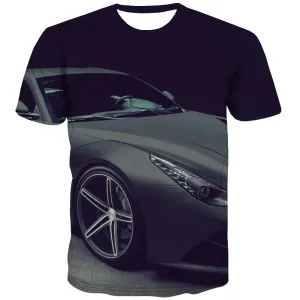 Racing Car T shirts Men Metal Tshirt Anime City T-shirts 3d Gray Tshirts Cool Retro T shirts Funny