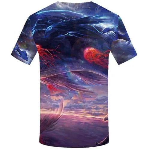 Rainbow T shirts Men Fish Shirt Print Whale Tshirts Casual Animal T-shirts 3d Colorful T shirts Funny Short Sleeve Punk Rock