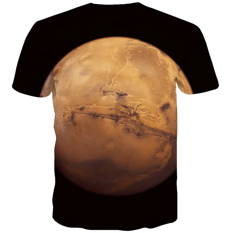 Space T shirts Men Mars Tshirt Anime Nebula Tshirts Novelty Black T-shirts Graphic