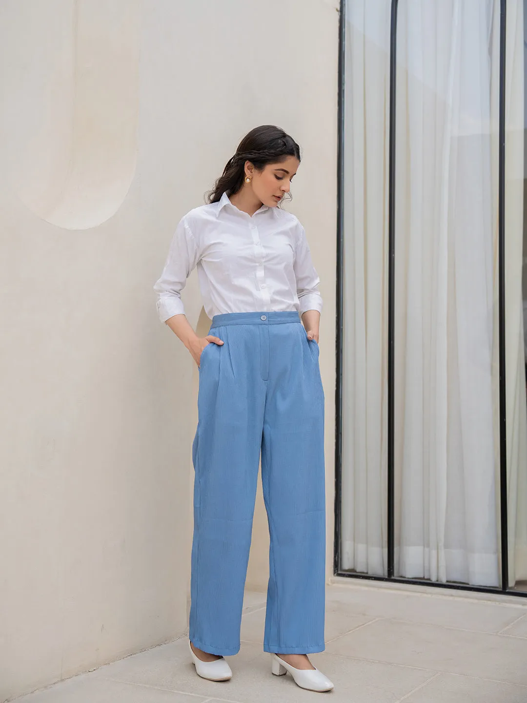 Star Line Blue Formal Pants