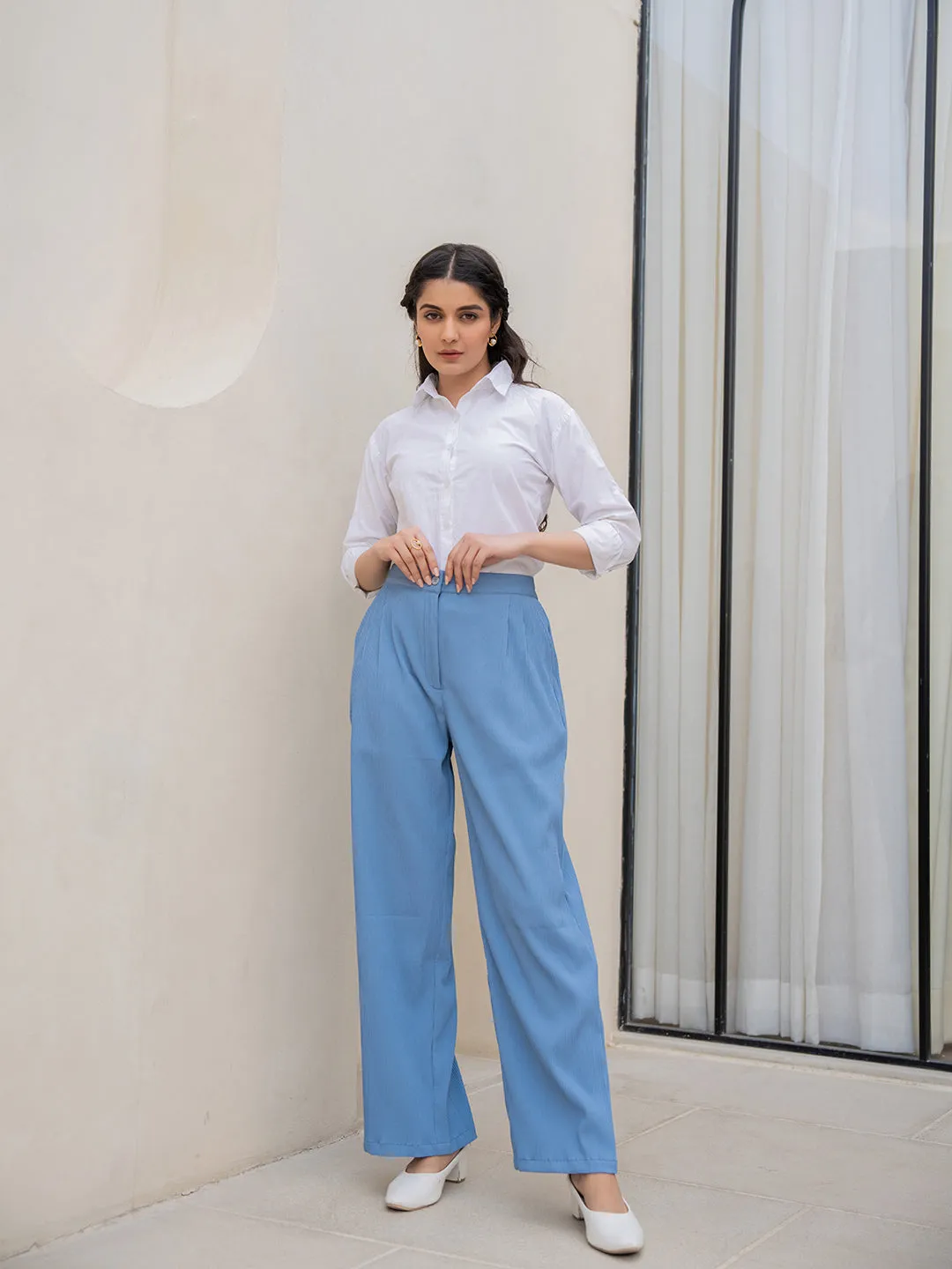 Star Line Blue Formal Pants