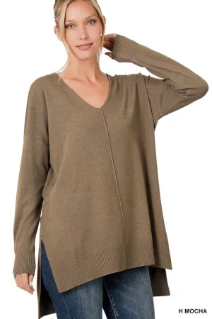 The Natalie Everyday V-Neck Sweater LA LIVE | Zenana Preorder (1-1-1-1)