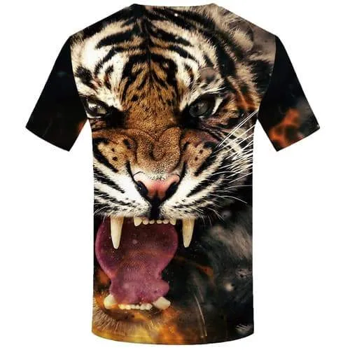 Tiger T shirts Men War T-shirts 3d Animal T shirts Funny Gothic Tshirts Novelty Harajuku Shirt Print Short Sleeve Hip hop Unisex