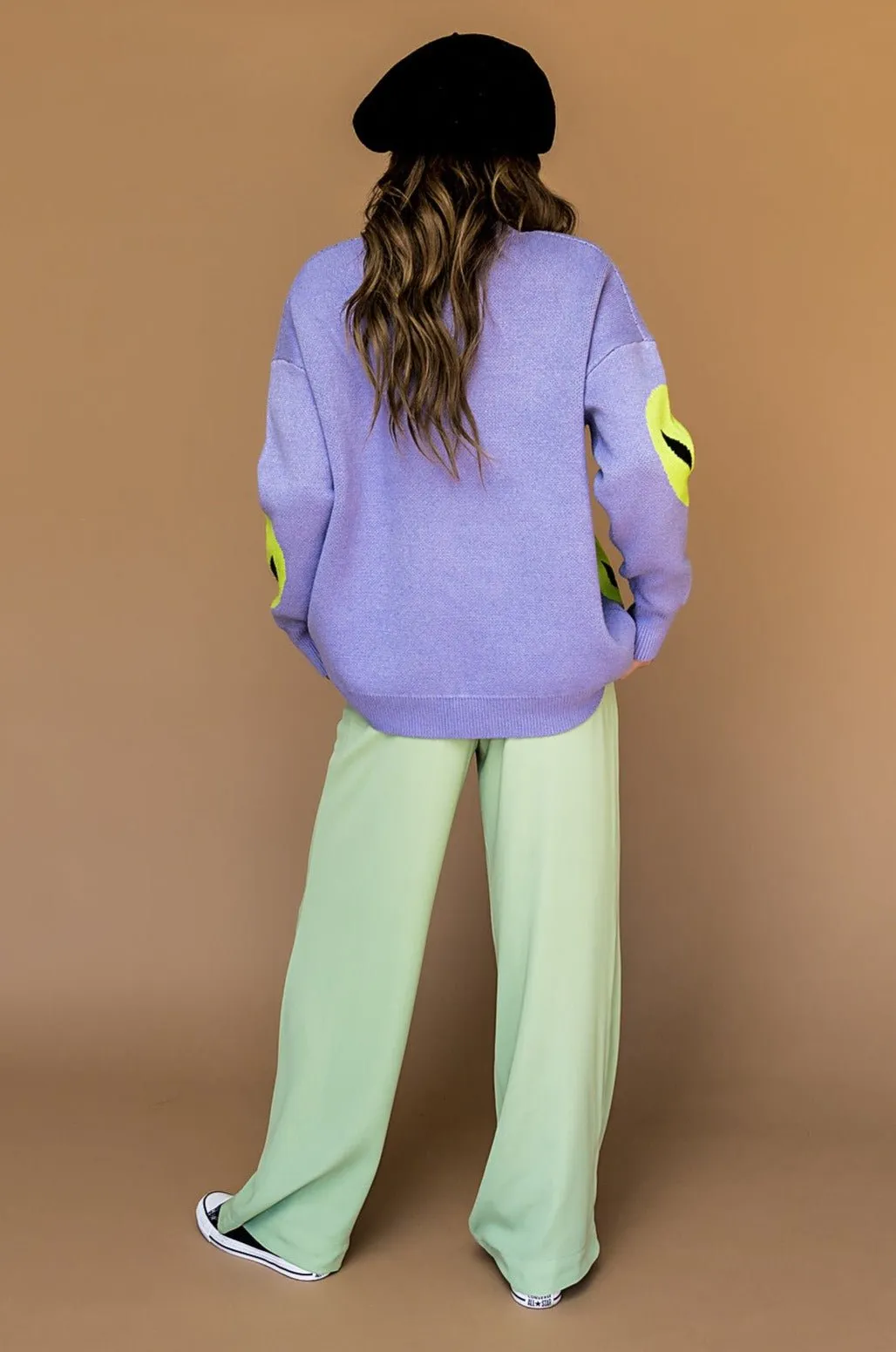 Too Cool For You Oversized Alien Knit in Lavender