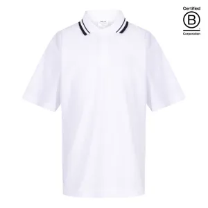 Trimmed white school polo shirts