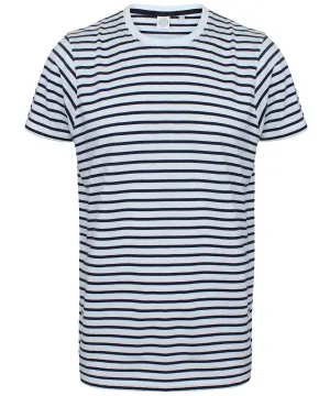 Unisex striped T | White/Oxford Navy