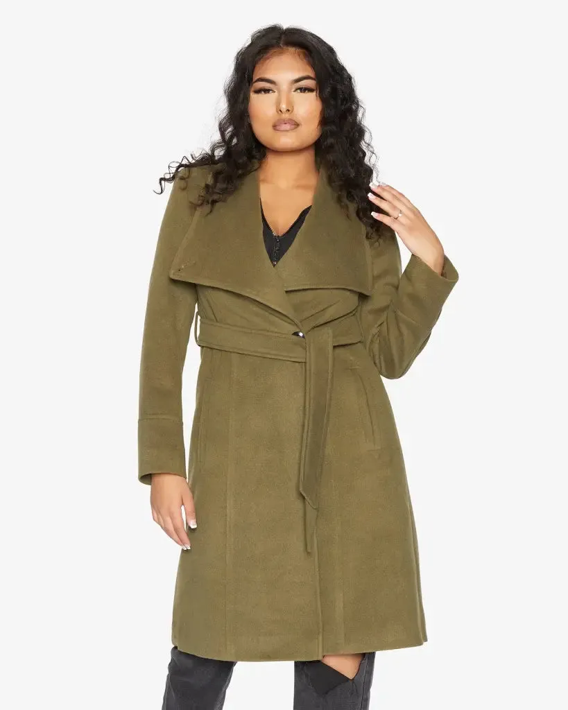 Waterfall Lapel Double Breasted Duster Coat