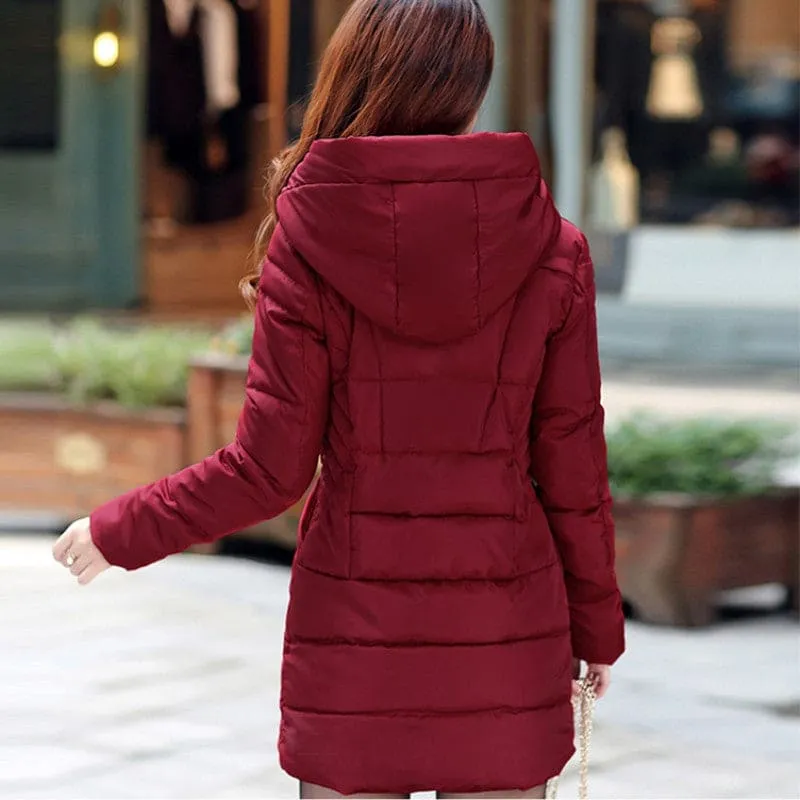 Winter Down Jacket Women Thick Cotton Parka Ladies Slim Warm Jacket NEW  Fashion Large Size Female Hooded Coats MF002