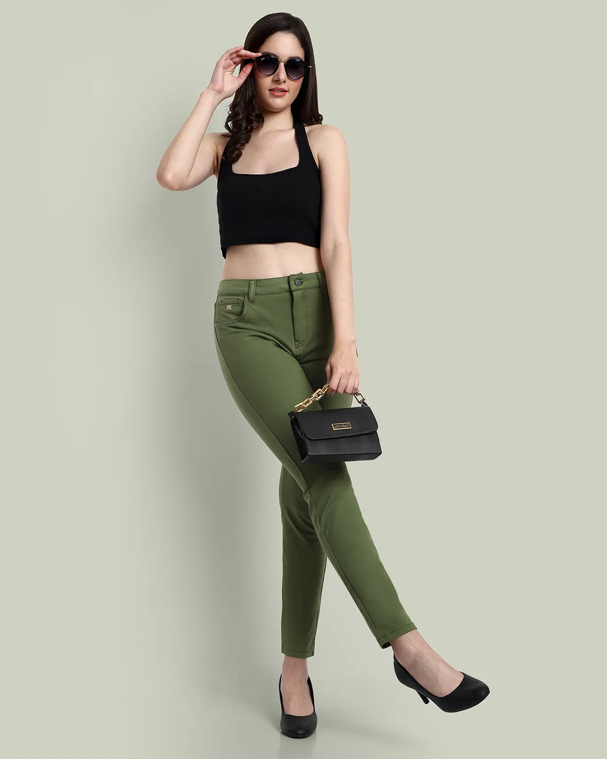 Women Fresh Olive Regular Fit Casual Pant