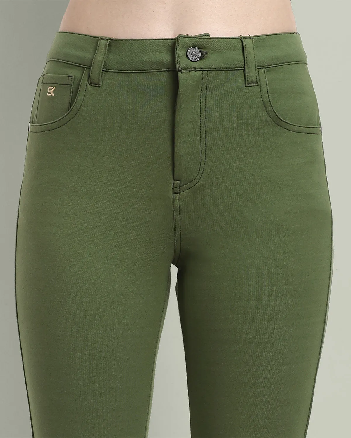 Women Fresh Olive Regular Fit Casual Pant