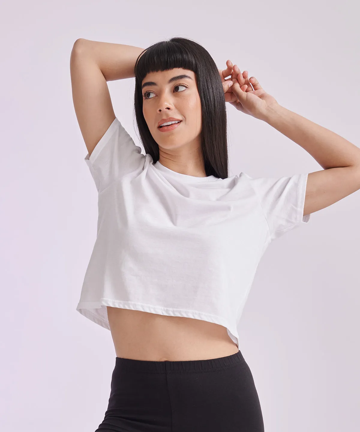 Womens cropped boxy T | Black