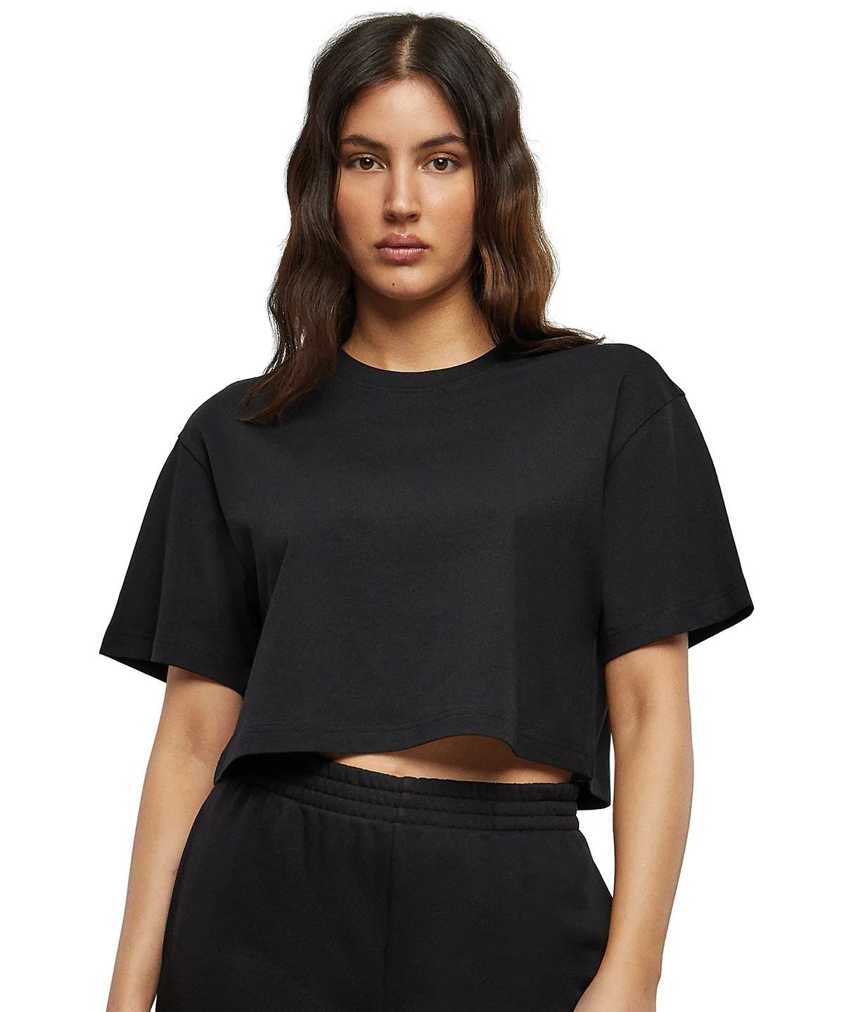 Womens short oversized tee | Black