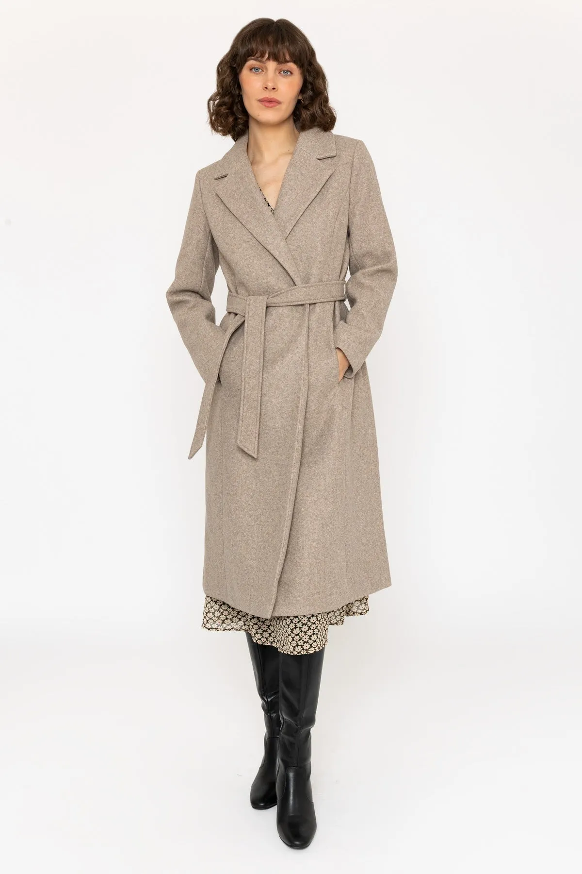 Wrap Coat in Camel