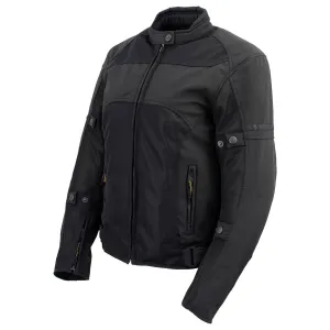 Xelement 'Gold Series' XS22005 Women's Black 'Cool Racer' Textile and Soft-Shell Scooter Biker Jacket with X-Armor