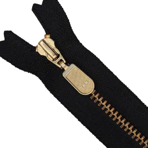 YKK- #3 Shiny Gold Closed-End YKK Metal Zipper